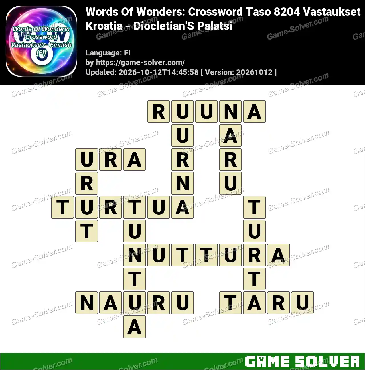 Words Of Wonders: Crossword Taso 8204 Vastaukset – Kroatia – Diocletian’S Palatsi